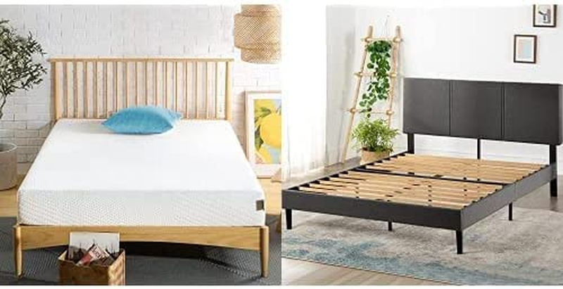 8 Inch Green Tea Essential Memory Foam Mattress and Cambril 