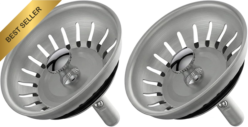 2-Pack Universal Sink Strainer Plug, 79Mm Stainless Steel Drain Stopper with Lea