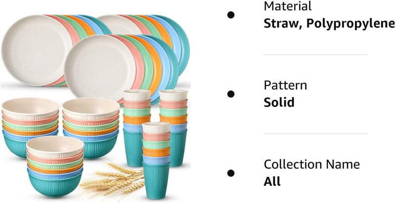 54 Pcs Dinnerware Sets Unbreakable Dish Set for 18 Microwave Dishwasher Safe Reu