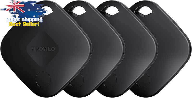 Air Tracker Tag 4 Pack - Bluetooth Luggage Keys Tracker for Apple Find My, Black