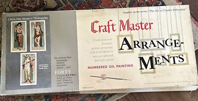 1960 MCM Craft Master Musical Harlequins  Numbered  Oil Painting NEW RARE