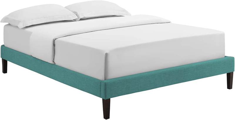 With Wood Slat Support In Teal