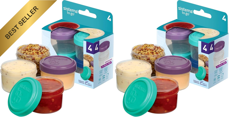 Dressing Pots to GO | Food Container Sauce Pots with Lids | 35 Ml | Bpa-Free | B