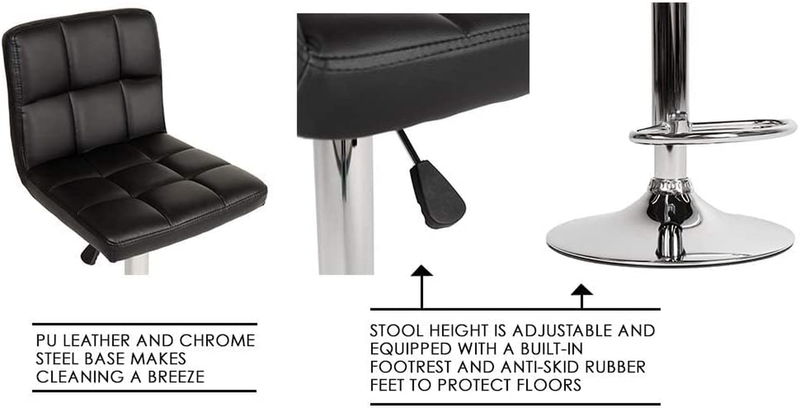 Bar Stool Barstools Bar Chairs Counter Height Adjustable Swivel Stool with Back