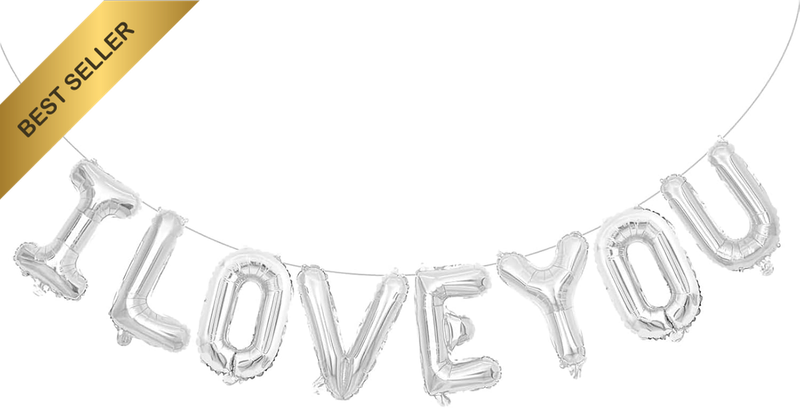 16 Inch I Love You Balloons Letter Foil Balloons for Romantic Love Valentines Da