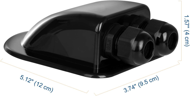 2 Pack of IP68 Waterproof Solar Cable Entry Gland, Weather Resistant Dual Cable
