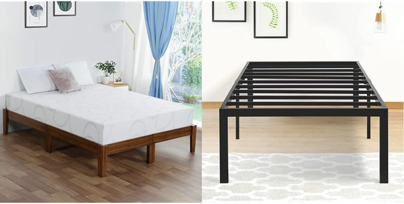7 Inch Memory Foam Mattress, Twin Size & 18 Inch Tall Heavy Duty Steel Slat Anti
