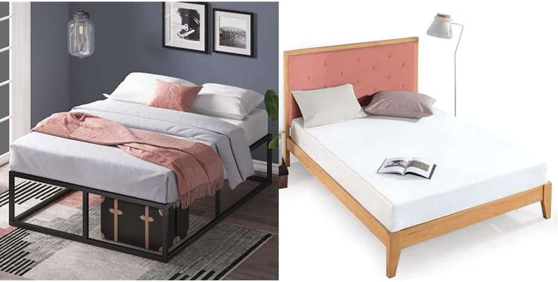 Joseph Metal Platforma Bed Frame, Twin & 8 Inch Green Tea Cooling Gel Memory Foa