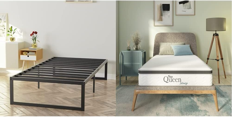 Alpha New Metal Platform Bed Frame/Modular Design/Mattress Foundation, Twin & 8