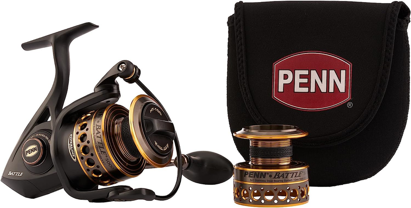 PENN Battle Spinning Reel Kit, Size 5000, Includes Reel Cover and Spare Anodized