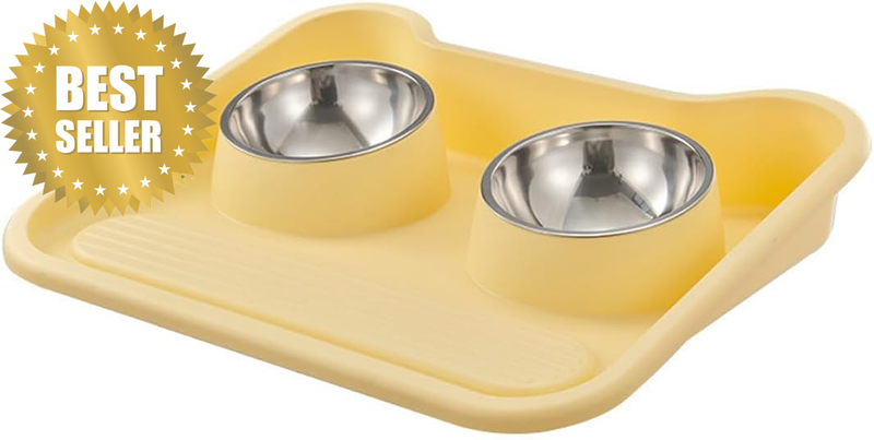 Cat Dog Feeding Set – 18.11×15.08×3.27In Neck Protection Tilted Anti-Spill Doubl