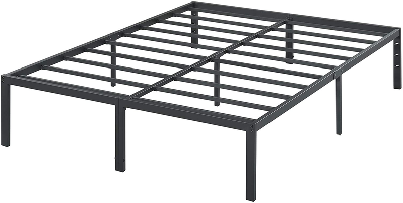18 Inch Tall Heavy Duty Steel Slat Bed Frame/Anti-Slip Support/Easy Assembly Mat