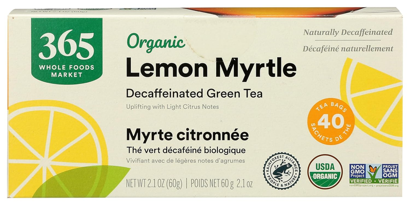 365 by Whole Foods Market, Tea Green with Lemon Myrtle Decaf Organic, 40 Count
