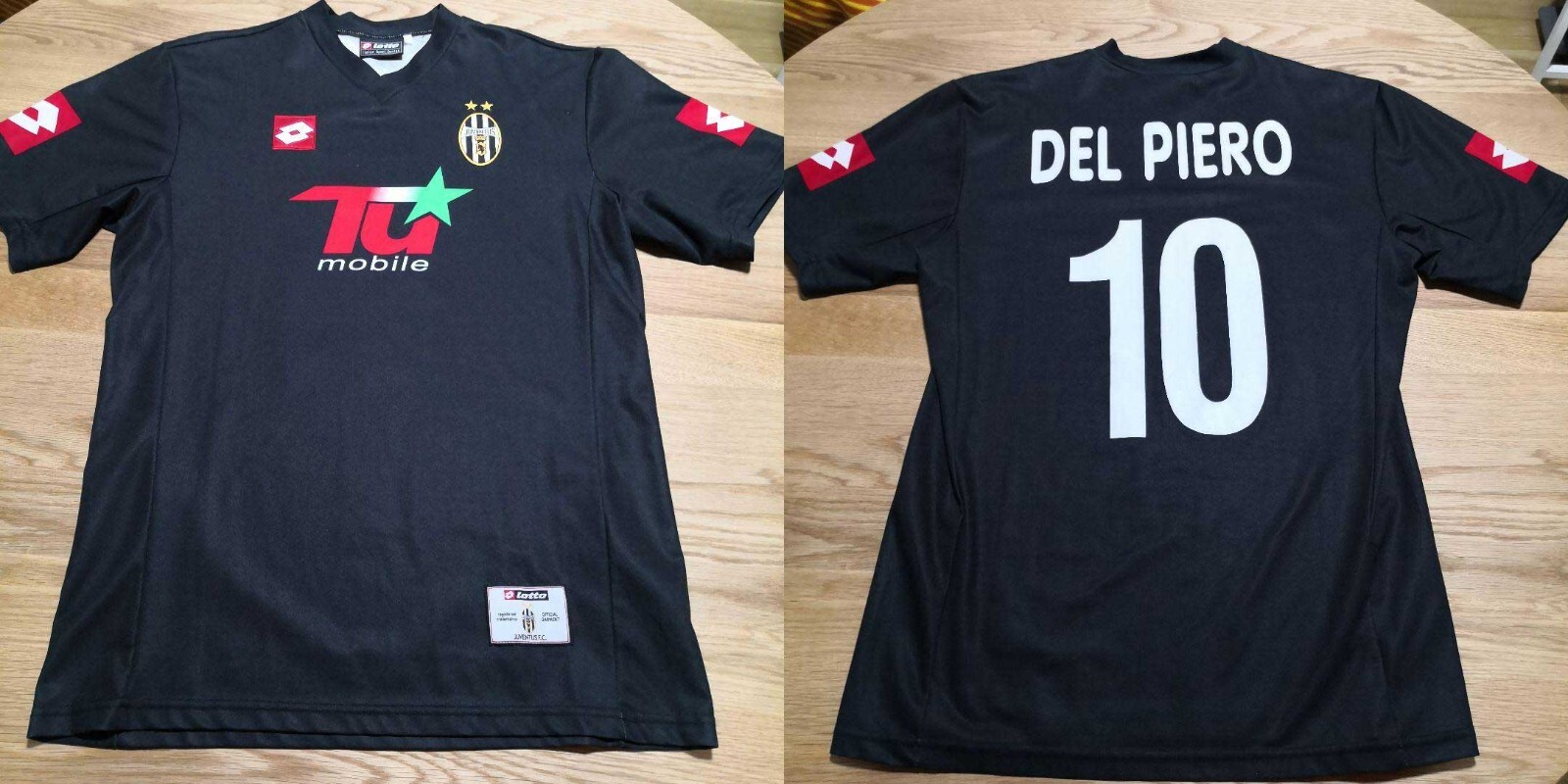 01-02ユベントス(A)#10 デル・ピエロ Del Piero 半袖 lotto正規 セリエ  