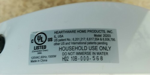 NuWave Infrared Oven Power Head Motor Model 20203 WHITE Top Part ONLY FITS MANY