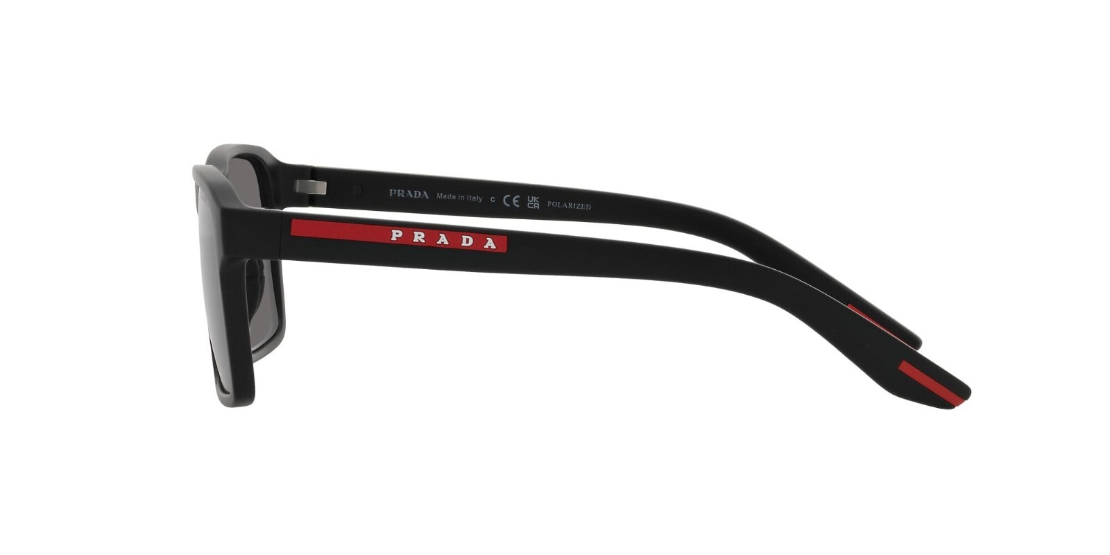 Pre-owned Prada Linea Rossa Sps 05ys Rubber Black/dark Grey Polarized (dg0-02g) Sunglasses In Gray