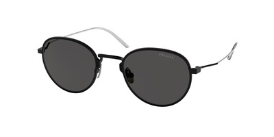 Pre-owned Prada Pr 53ws 04q5s0 Matte Black Dark Grey 50 Mm Men's Sunglasses In Gray