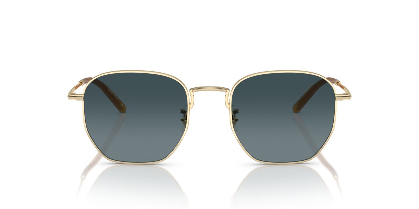 Pre-owned Oliver Peoples Kierney Sun Ov 1331s Gold/blue Shaded Polar (5035/s3) Sunglasses In Blue Shaded Polaried