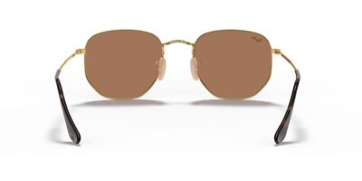 Pre-owned Ray Ban Ray-ban Hexagonal Sunglasses, Gold Frame, Copper Flash Lens, 54mm