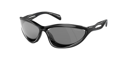 Pre-owned Prada Pr A26s 1ab60g Black Grey Mirror Silver 63 Mm Men's Sunglasses