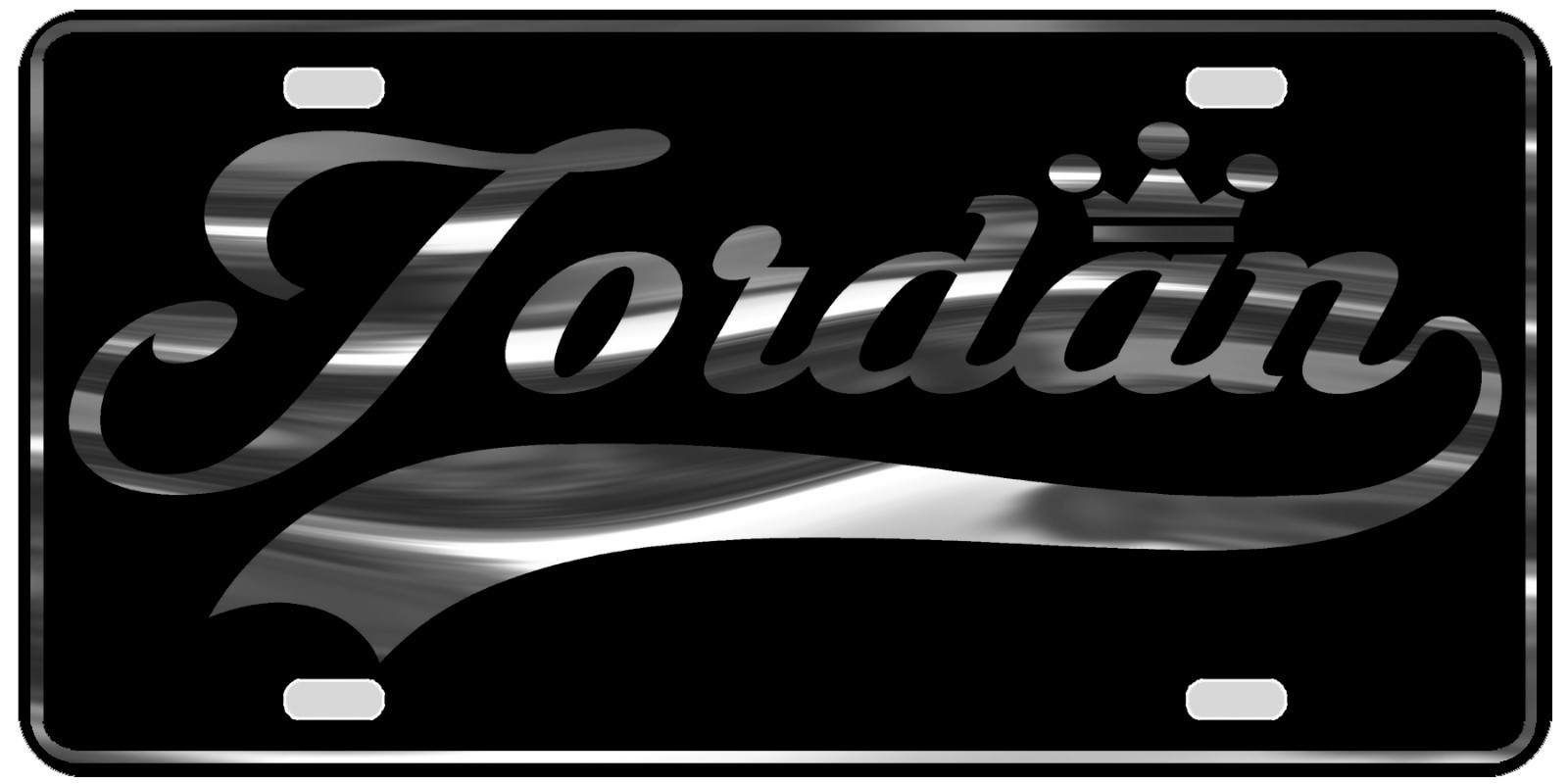 Jordan License Plate All Mirror Plate & Chrome and Regular Vinyl Choices