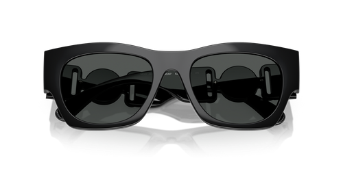 Pre-owned Versace Sunglasses Ve4479u 536087 52mm Black / Dark Grey Lens In Gray