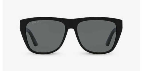 Pre-owned Gucci Gg0926s-001 Rectangle Black In Gray