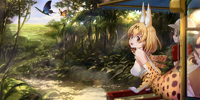 Anime kemono friends animal ears girls kaban serval Playmat Gaming Mat Desk