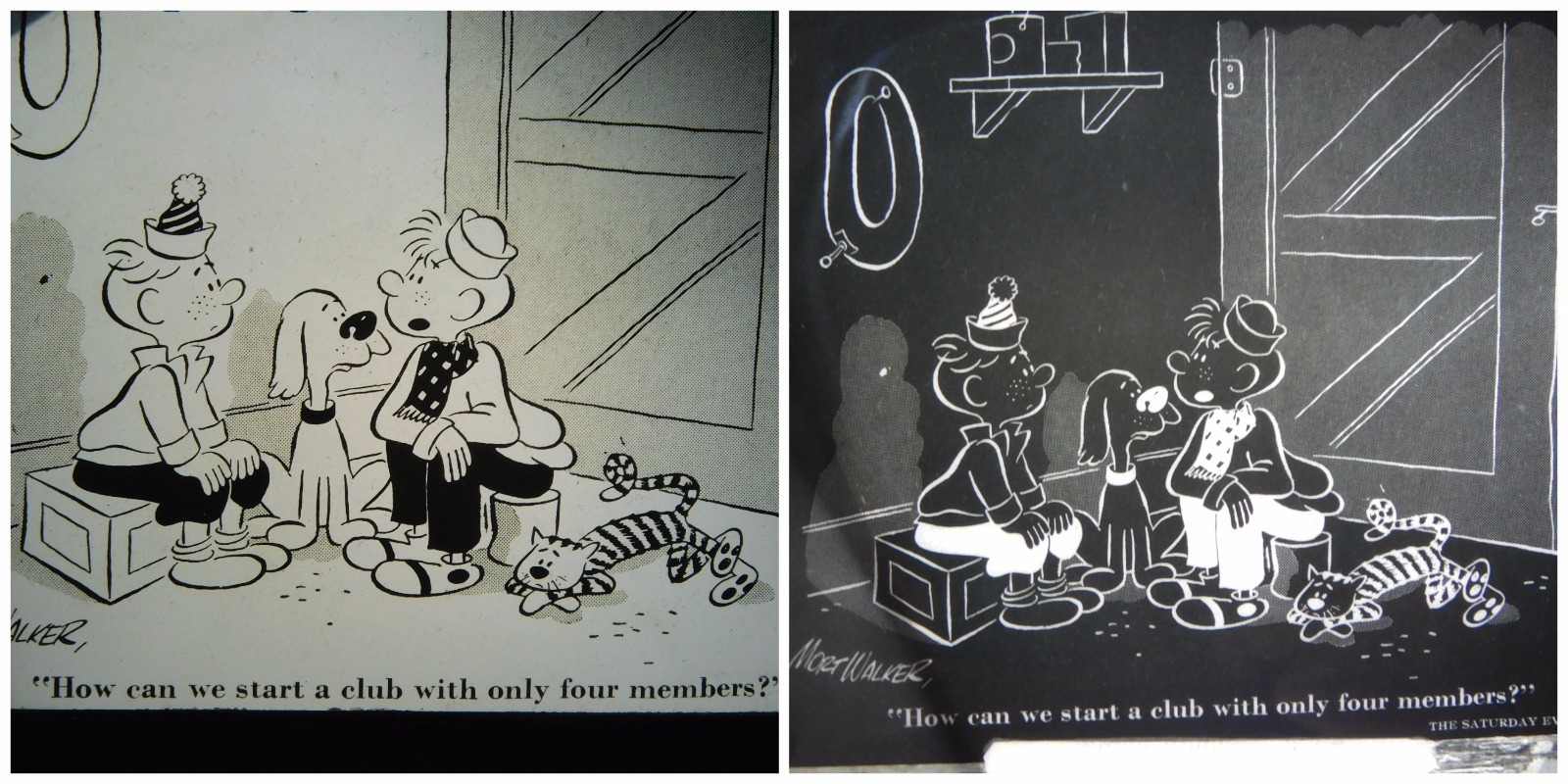 Vtg Mort Walker HI AND LOIS Art Comic Strip Saturday Post Negative Glass Slides