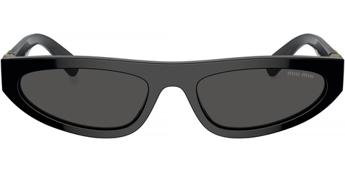 Pre-owned Miu Miu 0mu07zs-561ab5s0 Irregular Black In Gray