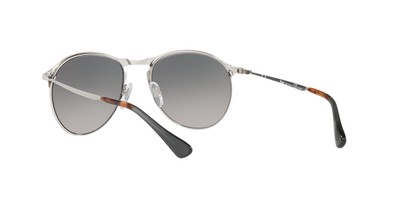 Pre-owned Persol Po7649s 1068m3 Mt Silver Grad Green Polarized 53 Mm Men's Sunglasses
