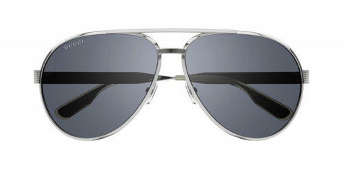 Pre-owned Gucci Gg1513s-003 Pilot Silver In Gray