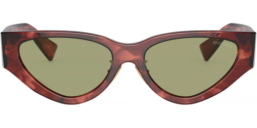 Pre-owned Miu Miu 0mu03zs-5412q60d Cat Eye Red In Green
