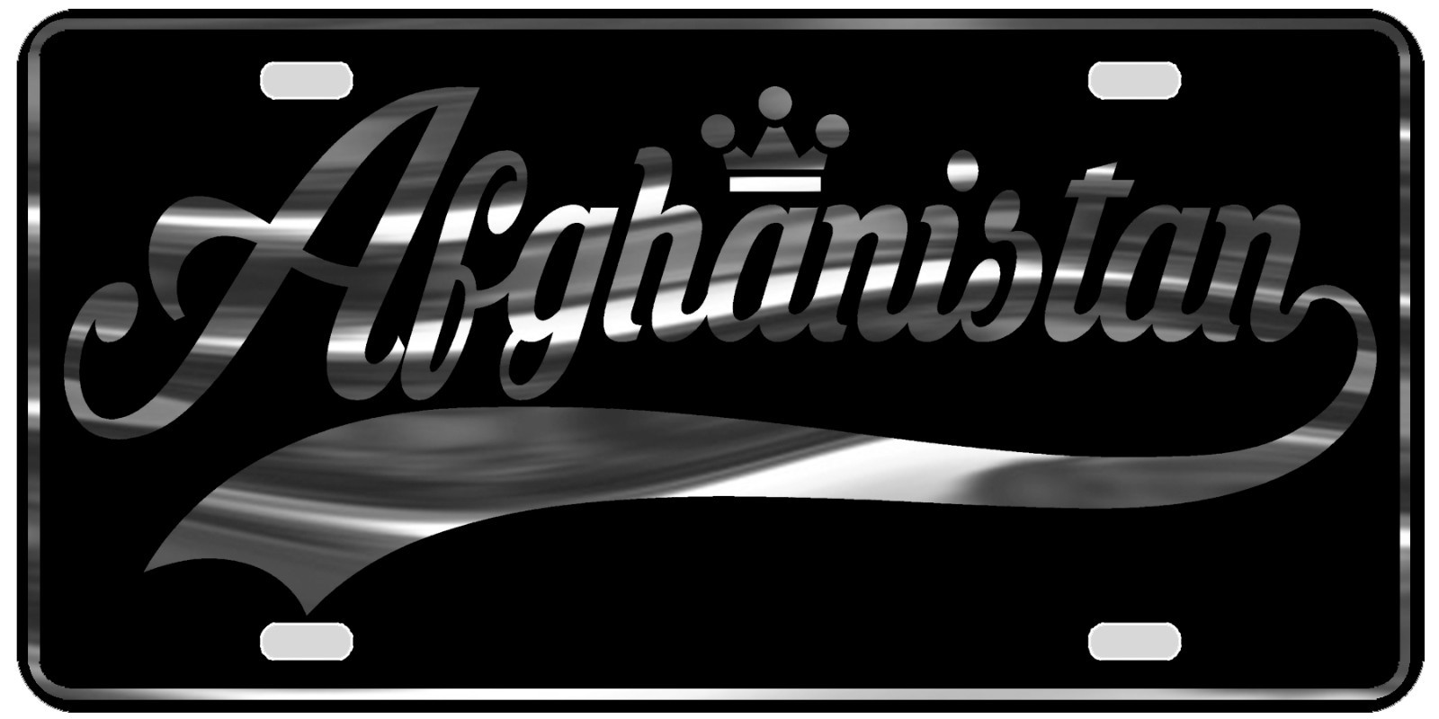 Afghanistan License Plate All Mirror Plate & Chrome and Regular Vinyl Choices