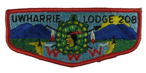 Uwharrie Lodge 208 Uwharrie Council NC S4 Flap Red Bdr