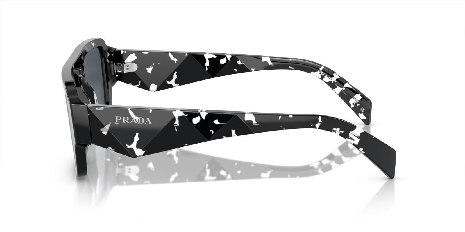 Pre-owned Prada Pr A05s Black Tortoise/dark Grey (15o-70b) Sunglasses In Gray