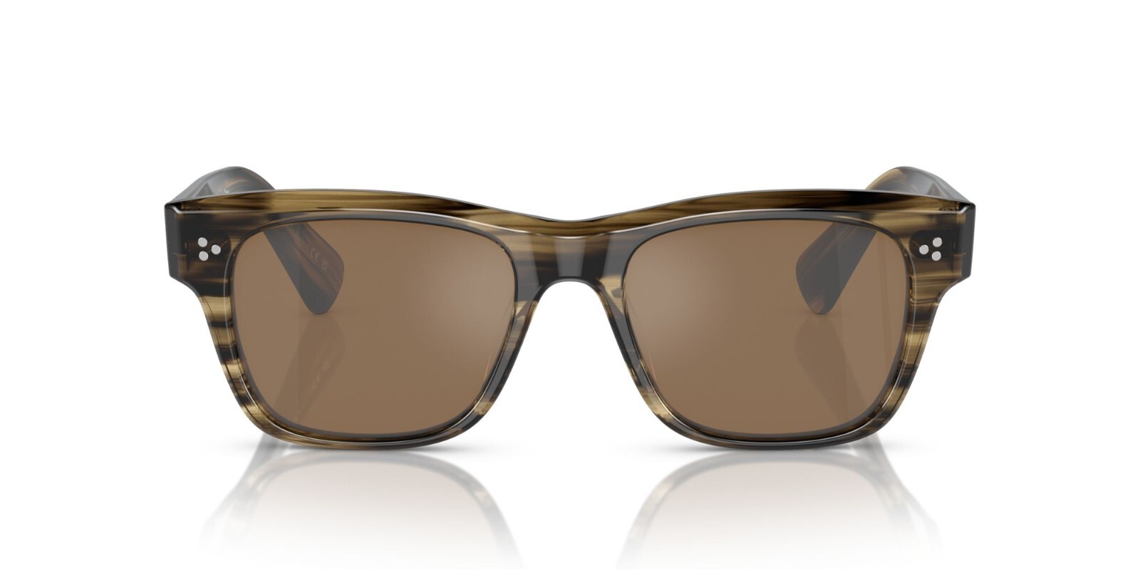 Pre-owned Oliver Peoples Birell Sun Ov 5524su Olive Green/cognac (1719/g8) Sunglasses In Brown