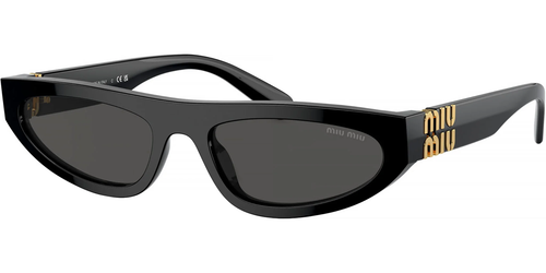 Pre-owned Miu Miu 0mu07zs-561ab5s0 Irregular Black In Gray