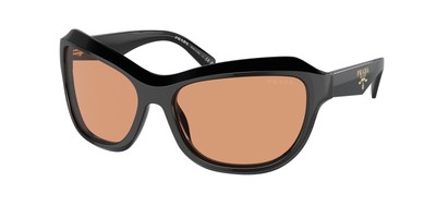 Pre-owned Prada Pr A27s 16k07v Black Orange 62 Mm Women's Sunglasses