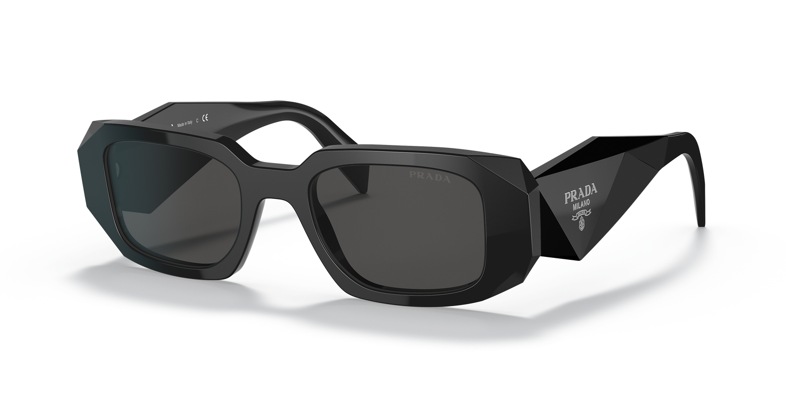 Pre-owned Prada Pr 17ws 1ab5so Black Dark Grey Lens Unisex Sunglasses Authentic In Gray