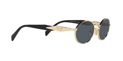 Pre-owned Prada Sunglasses Pr 65zs Zvn09t Gold Grey Woman In Gray