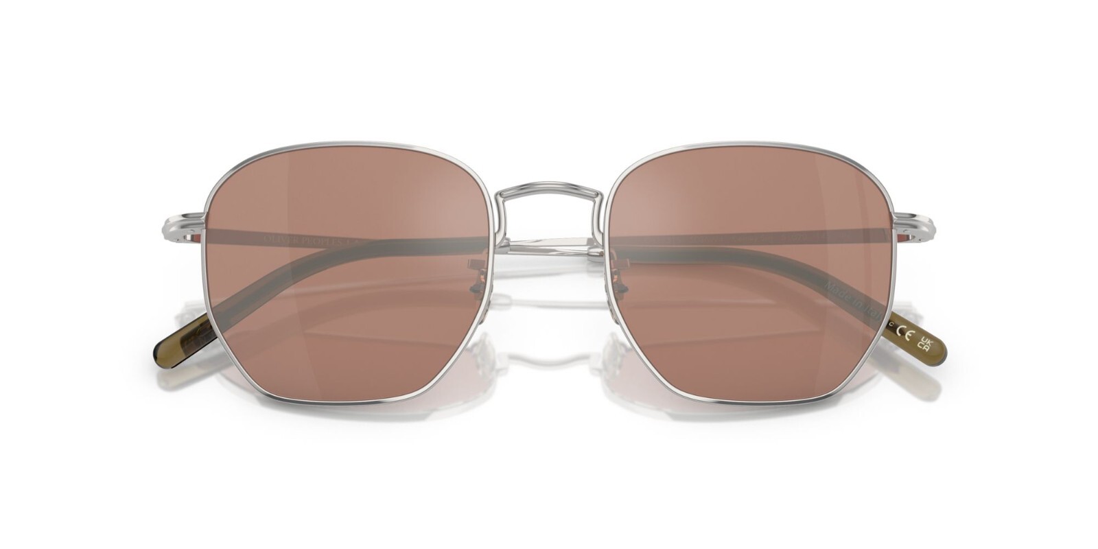 Pre-owned Oliver Peoples Kierney Sun Ov 1331s Silver/brown Mirrored (5036/w4) Sunglasses