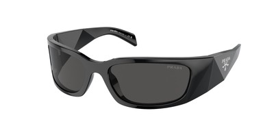Pre-owned Prada Pr A19s 1ab5s0 Black Dark Grey 60 Mm Men's Sunglasses In Gray