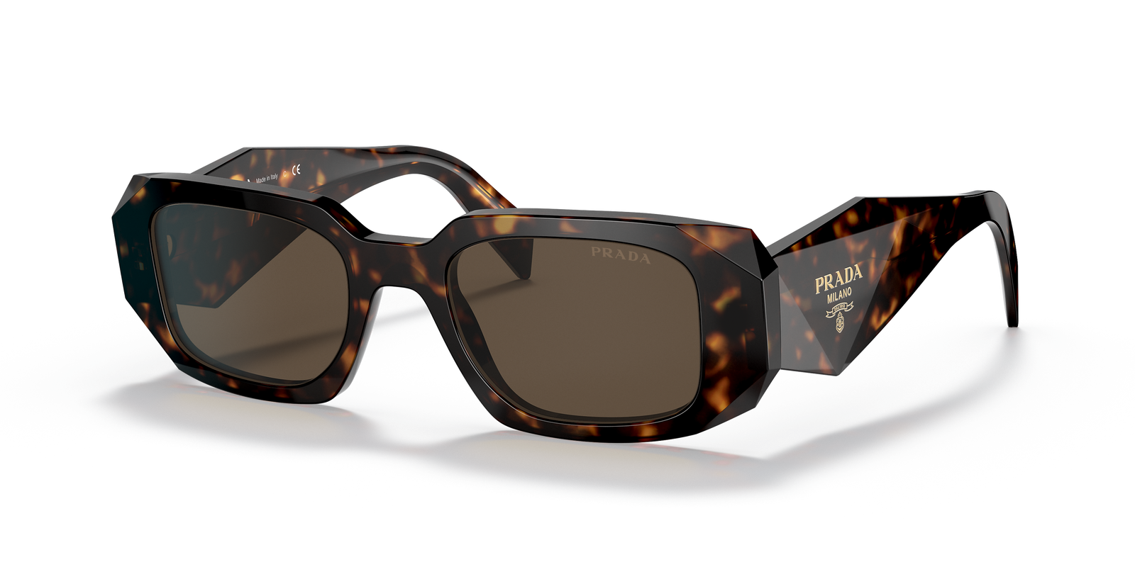 Pre-owned Prada Sunglasses Pr17ws 2au8c1 49mm Tortoise / Brown Lens Brand Authentic