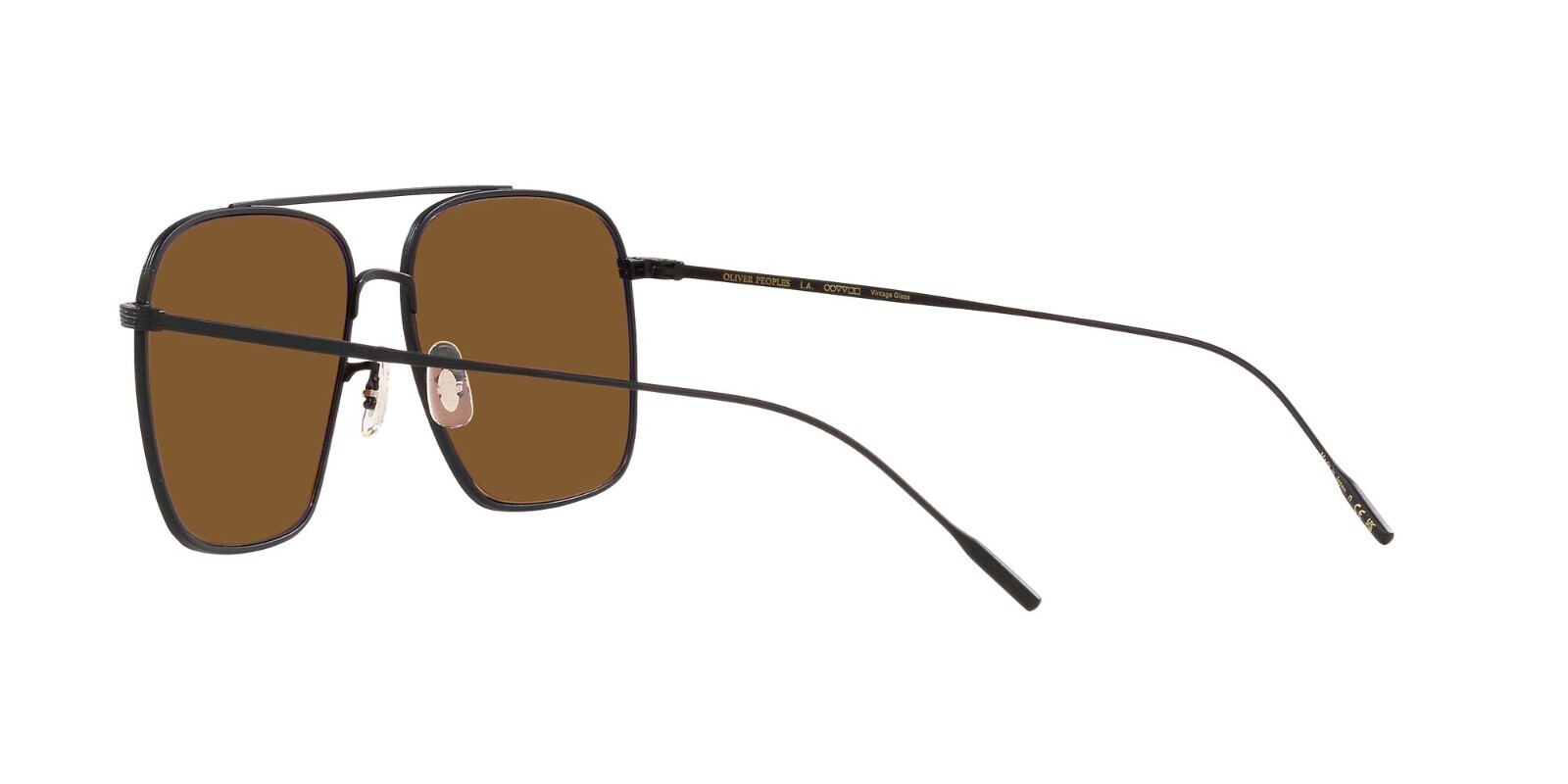 Pre-owned Oliver Peoples Dresner Ov 1320st Matte Black/cognac Mirror (5062/g8) Sunglasses