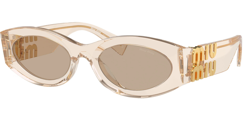 Pre-owned Miu Miu 0mu11ws-5411t40f Oval Brown