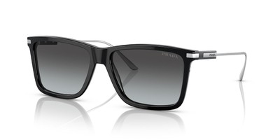 Pre-owned Prada Sunglasses Pr01zs 1ab06t 56mm Black / Gradient Grey Vintage Lens In Gray