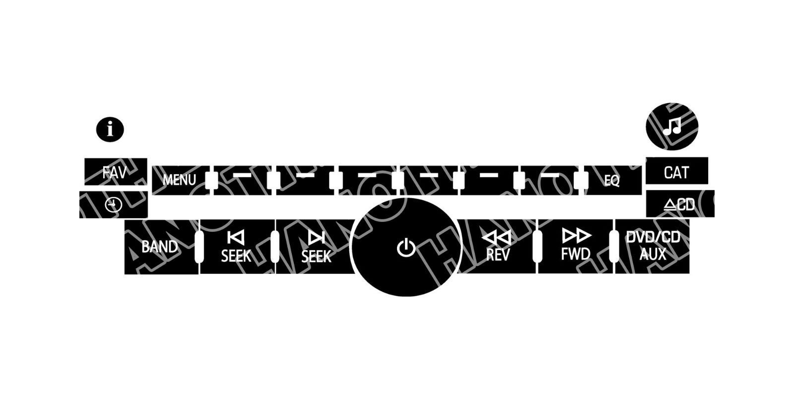 GM Radio Button Repair Decals Stickers For Tahoe, Traverse, Silverado - Easy Fix 2 thumbnail image
