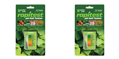 2 LUSTER LEAF 1612 RAPITEST Dirt Soil Plant Garden PH Meter Tester 10 Test Kit