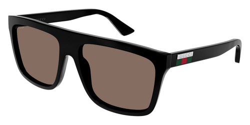 Pre-owned Gucci Gg0748s-005-59 Black Brown